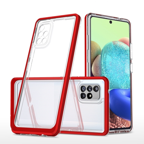 

For Samsung Galaxy A71 5G Clear Acrylic+PC+TPU Shockproof Phone Case(Red)