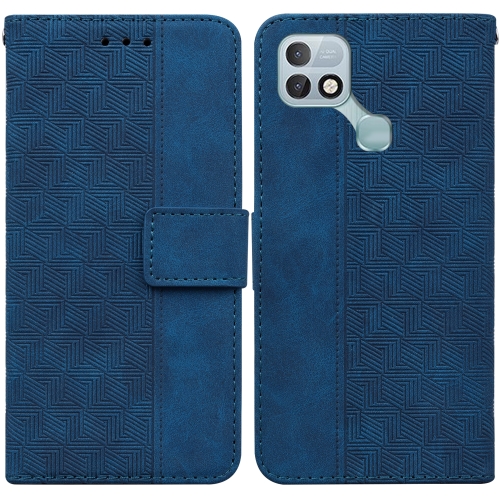 

For Infinix Hot 10i / Smart 5 Pro X659B / PR652B / S658E Geometric Embossed Leather Phone Case(Blue)