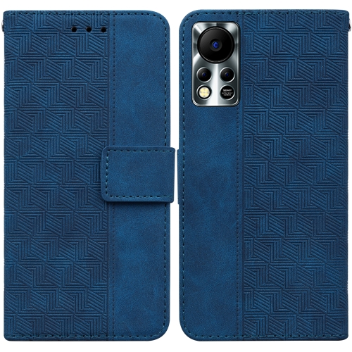 

For Infinix Hot 11S NFC X6812B Geometric Embossed Leather Phone Case(Blue)