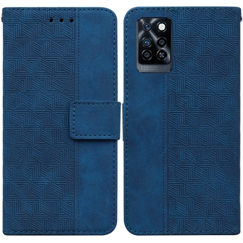 

For Infinix Note 10 Pro X695 Geometric Embossed Leather Phone Case(Blue)