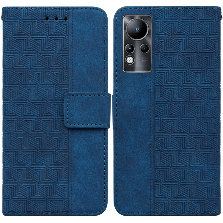 

For Infinix Note 11 Geometric Embossed Leather Phone Case(Blue)