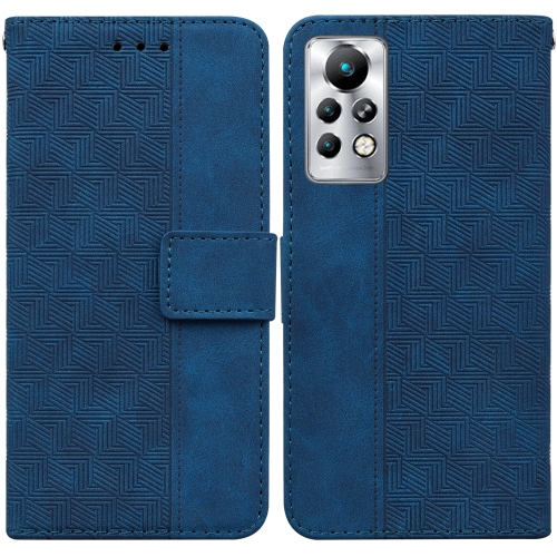 

For Infinix Note 11 Pro / Note 11s Geometric Embossed Leather Phone Case(Blue)