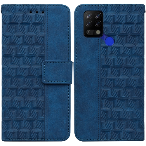 

For Tecno Pova LD7 Geometric Embossed Leather Phone Case(Blue)