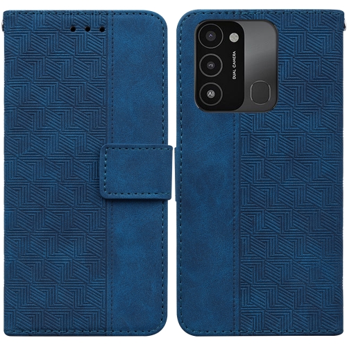 

For Tecno Spark Go 2022 / Spark 8C Geometric Embossed Leather Phone Case(Blue)