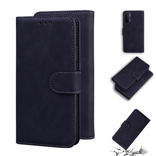 

For OPPO A74 5G/A93 5G/A54 5G Skin Feel Pure Color Flip Leather Phone Case(Black)