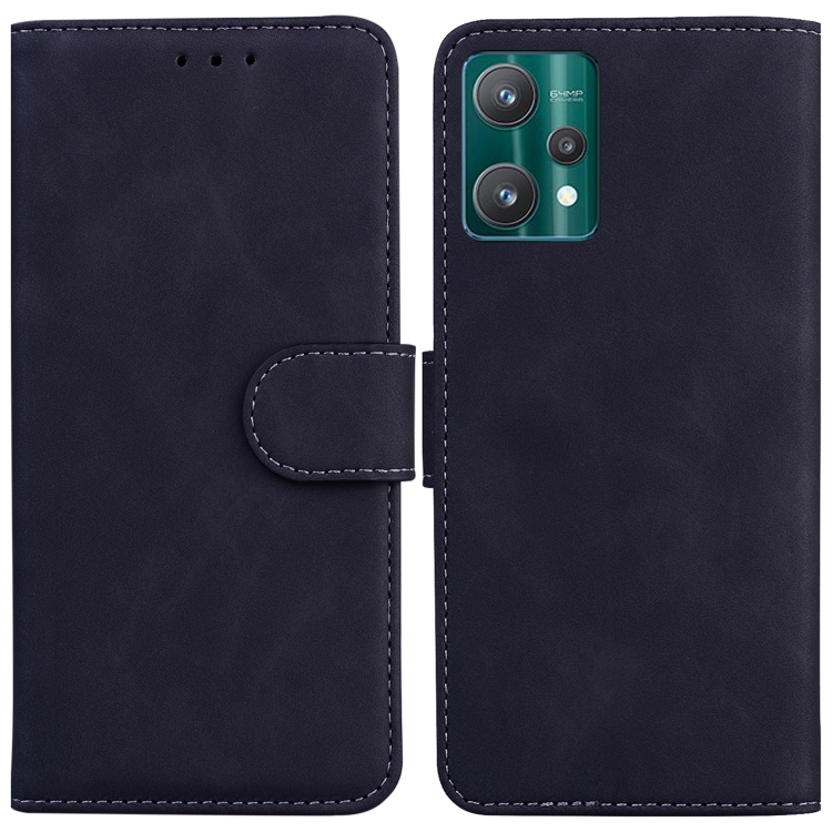 

For OPPO Realme 9 Pro+ Skin Feel Pure Color Flip Leather Phone Case(Black)