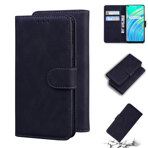 

For OPPO Realme 7I/Realme C17 Skin Feel Pure Color Flip Leather Phone Case(Black)