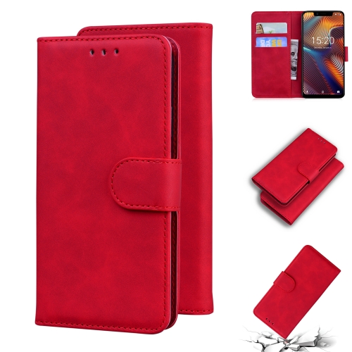 

For UMIDIGI A3/A3 Pro Skin Feel Pure Color Flip Leather Phone Case(Red)