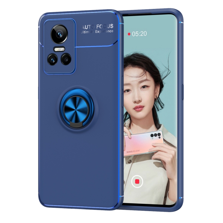 

For OPPO Realme GT Neo3 Metal Ring Holder 360 Degree Rotating TPU Phone Case(Blue)