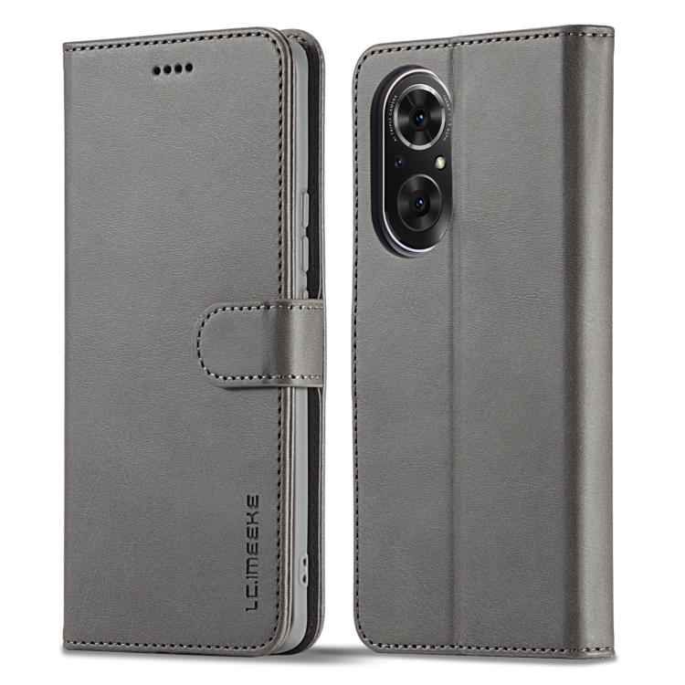 

For Honor 50 SE LC.IMEEKE Calf Texture Leather Phone Case(Grey)
