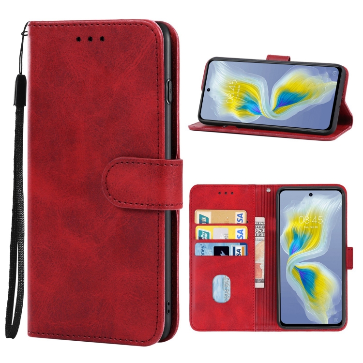 

Leather Phone Case For TECNO Camon 18i(Red)