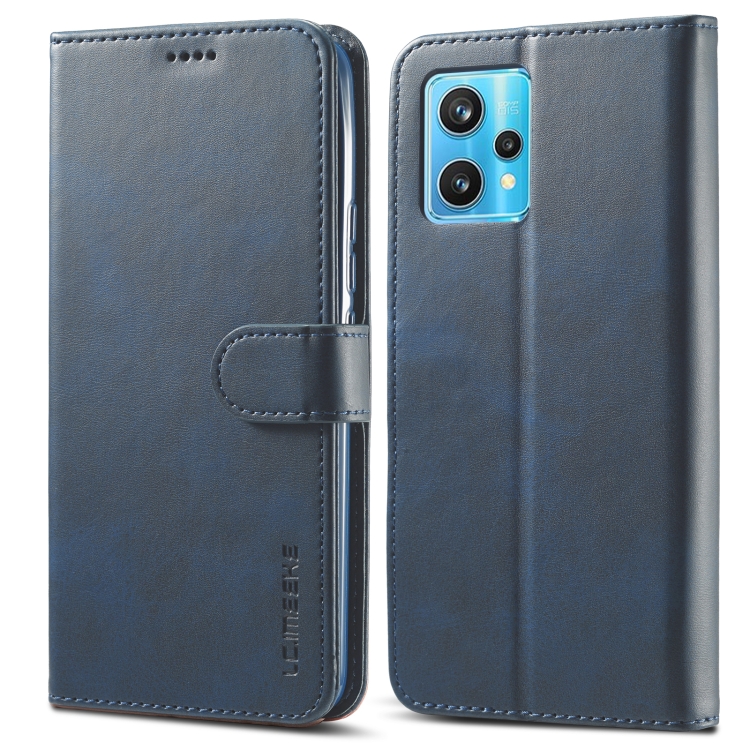 

For Realme 9 Pro+ LC.IMEEKE Calf Texture Leather Phone Case(Blue)