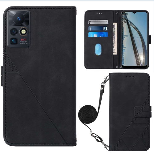 

For Infinix Zero X Neo X6810 Crossbody 3D Embossed Flip Leather Phone Case(Black)