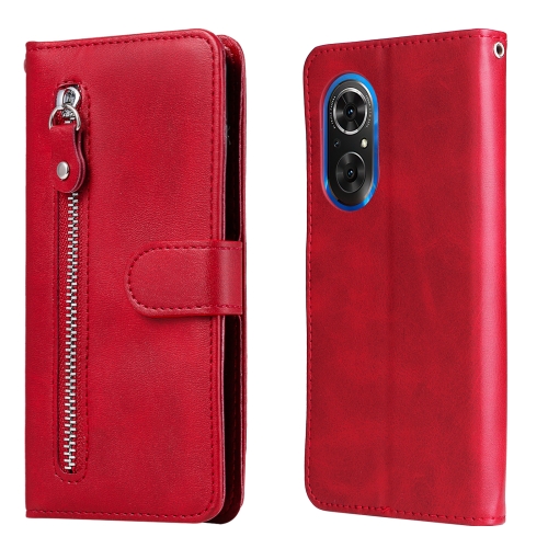 

For Honor 50 SE / Huawei Nova 9 SE Fashion Calf Texture Zipper Horizontal Flip Leather Case(Red)