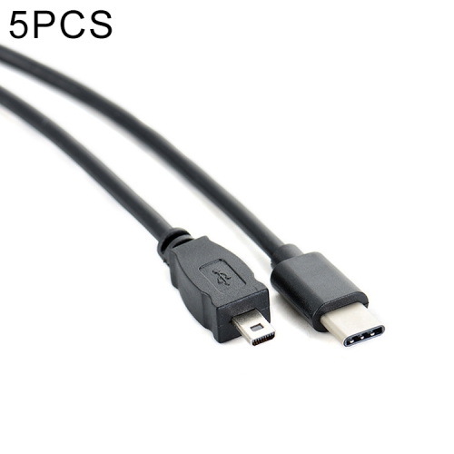 

5 PCS 30cm Type-C / USB-C to Mini 8 Pin OTG Phone Data Cable for Nikon(Black)
