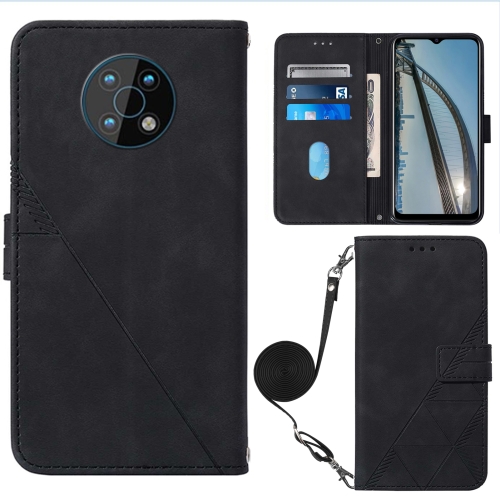 

For Nokia G50 Crossbody 3D Embossed Flip Leather Phone Case(Black)