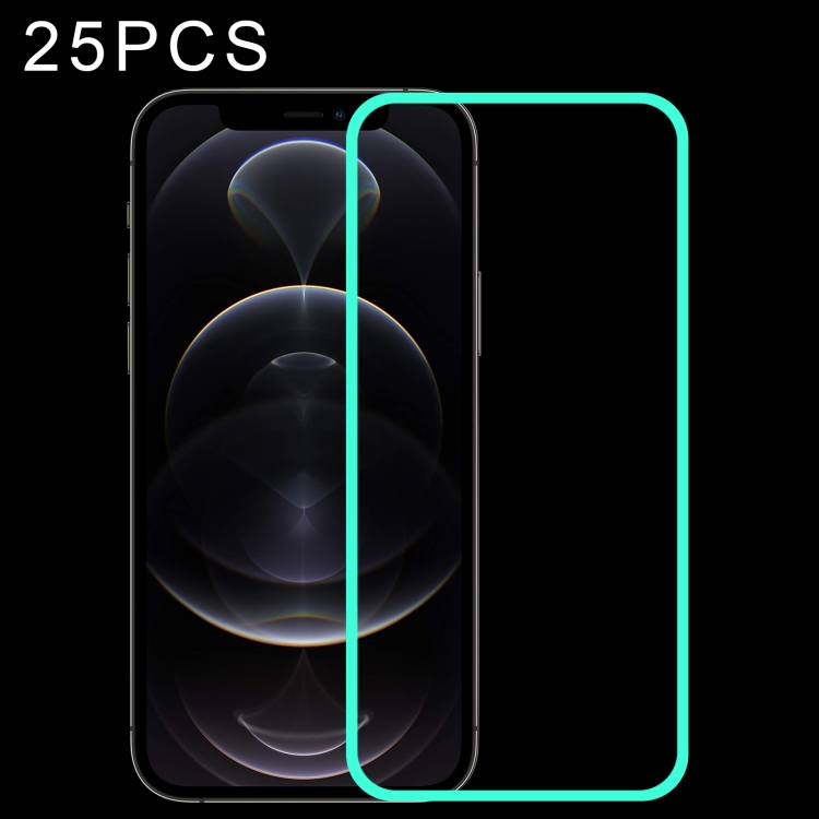 

For iPhone 12 / 12 Pro 25pcs Luminous Shatterproof Airbag Tempered Glass Film