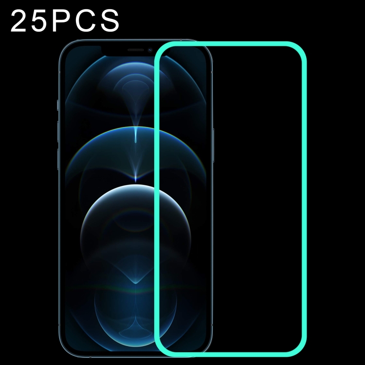

25 PCS Luminous Shatterproof Airbag Tempered Glass Film For iPhone 12 Pro Max
