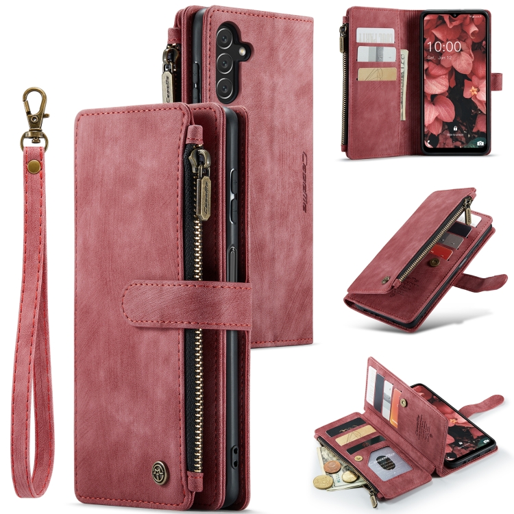 

For Samsung Galaxy A13 5G CaseMe C30 Multifunctional Phone Leather Case with Holder & Card Slot & Wallet(Red)