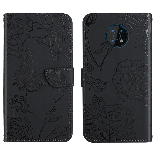 

For Nokia G50 5G Skin Feel Butterfly Peony Embossed Leather Phone Case(Black)