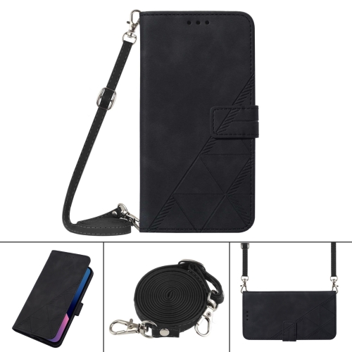 

For OPPO Realme 8 5G / V13 5G Crossbody 3D Embossed Flip Leather Phone Case(Black)