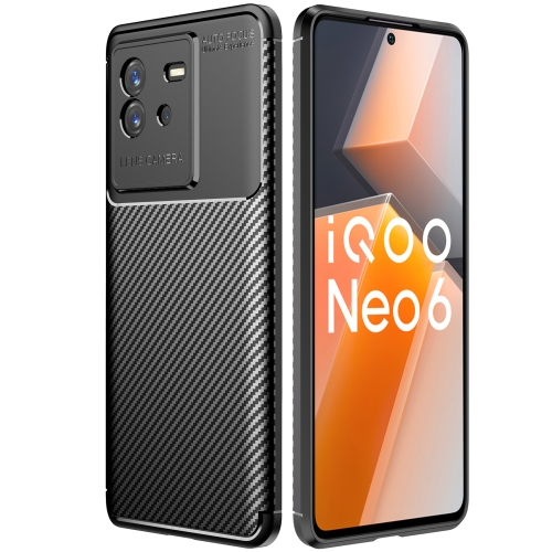 

For vivo IQOO Neo6 Carbon Fiber Texture Shockproof TPU Phone Case(Black)