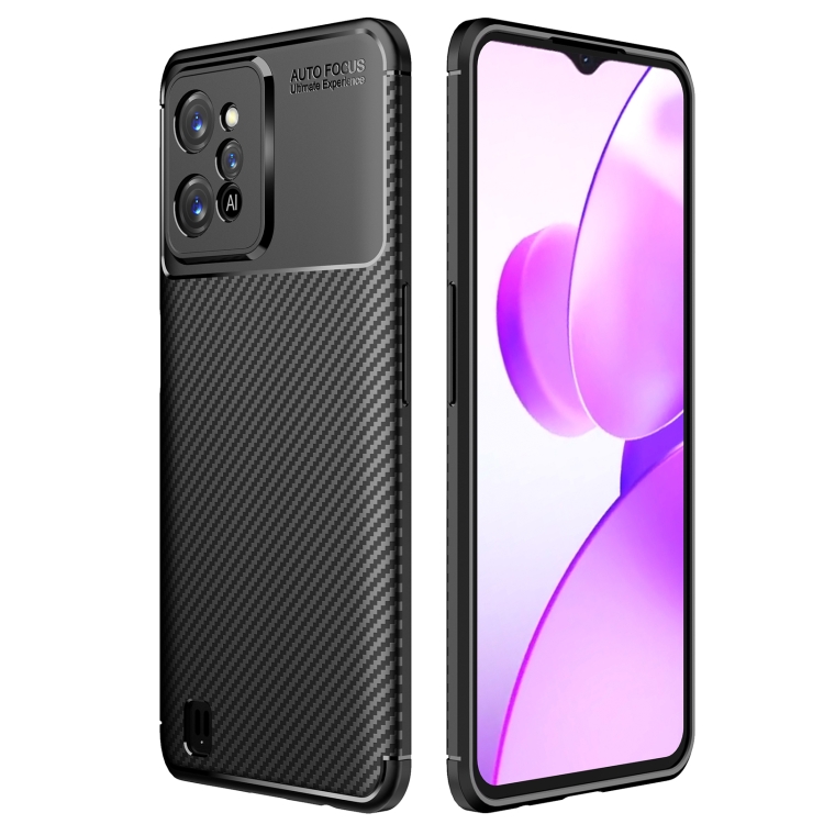 

For OPPO Realme C31 4G Carbon Fiber Texture Shockproof TPU Phone Case(Black)