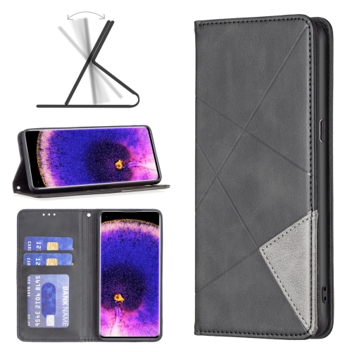 

For OPPO Find X5 Prismatic Invisible Magnetic Leather Phone Case(Black)