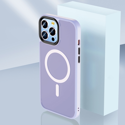 

For iPhone 13 Pro Max Skin Feel TPU + Frosted PC MagSafe Phone Case (Purple)