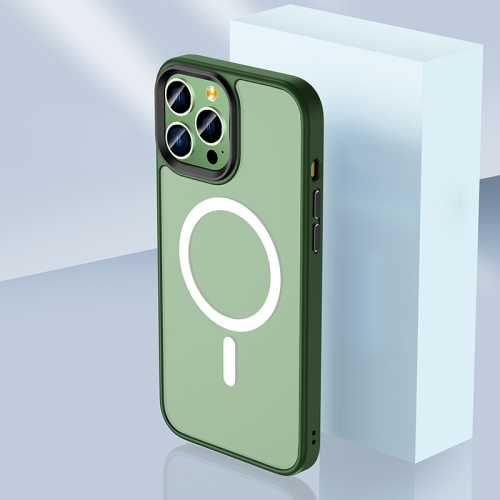 

Skin Feel TPU + Frosted PC MagSafe Phone Case For iPhone 11 Pro Max(Green)