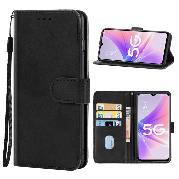 

For OPPO A57 5G Leather Phone Case(Black)