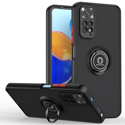 

For Xiaomi Redmi Note 11 Pro 4G / 5G Q Shadow 1 Series TPU + PC Phone Case with Ring Holder(Black+Red)