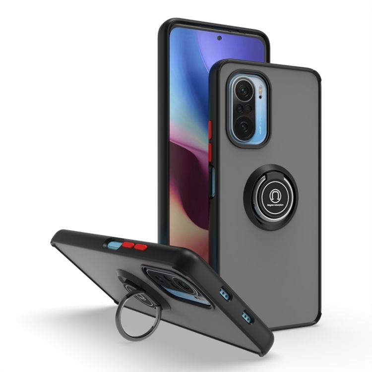 

For Xiaomi Redmi K40 Q Shadow 1 Series TPU + PC Phone Case with Ring Holder(Black+Red)