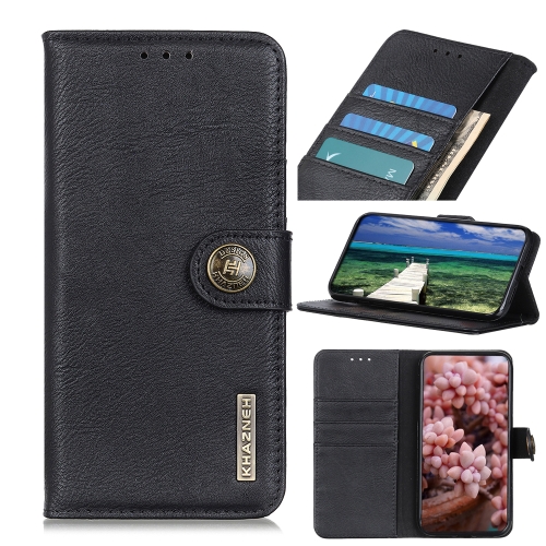 

For Xiaomi Redmi Note 11E/Redmi 10 5G 2022 Global/Redmi 10 Prime+ 5G India/Poco M4 5G Global KHAZNEH Cowhide Texture Horizontal Flip Leather Phone Case(Black)