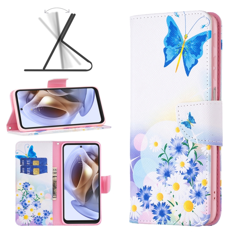 

For Motorola Moto G31 / G41 Colored Drawing Pattern Leather Phone Case(Butterfly Love)