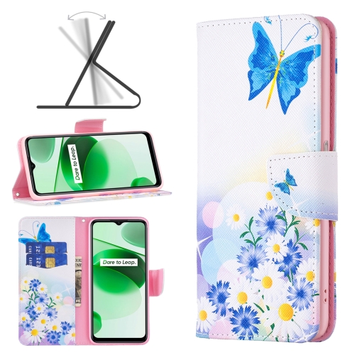 

For OPPO Realme C35 Colored Drawing Pattern Leather Phone Case(Butterfly Love)