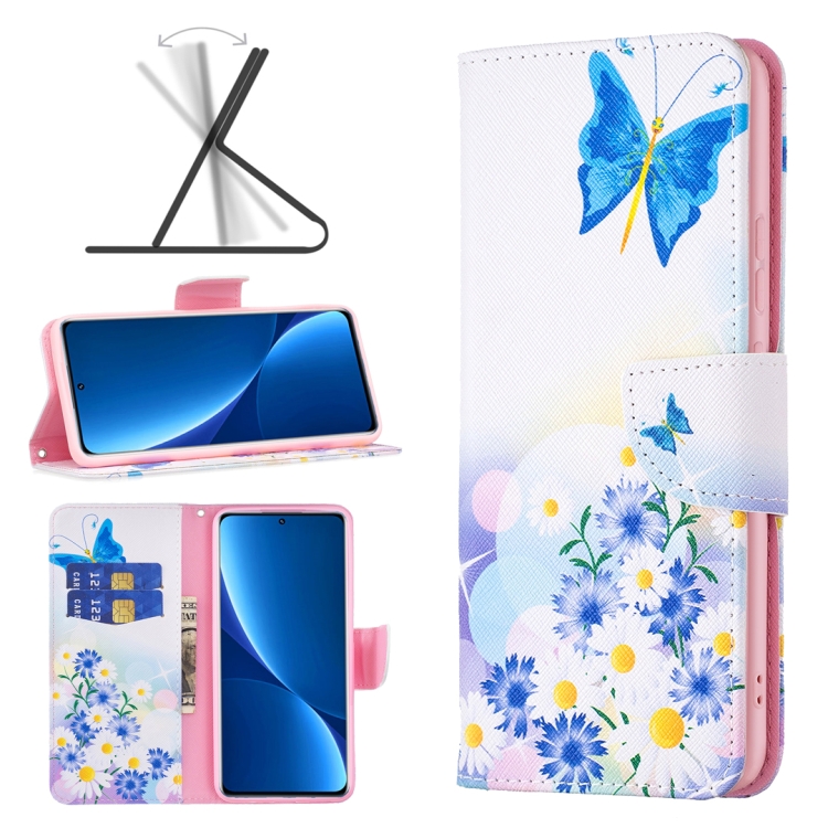

For Xiaomi 12 Pro Colored Drawing Pattern Leather Phone Case(Butterfly Love)