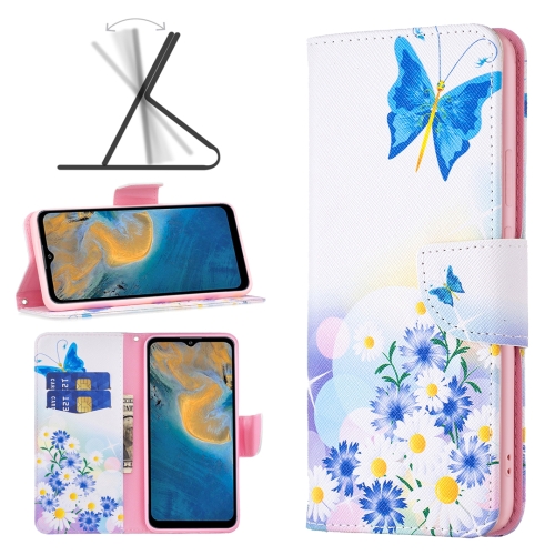 For ZTE Blade A51 Colored Drawing Pattern Leather Phone Case(Butterfly Love)