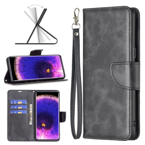 

For OPPO Find X5 Lambskin Texture Pure Color Leather Phone Case(Black)