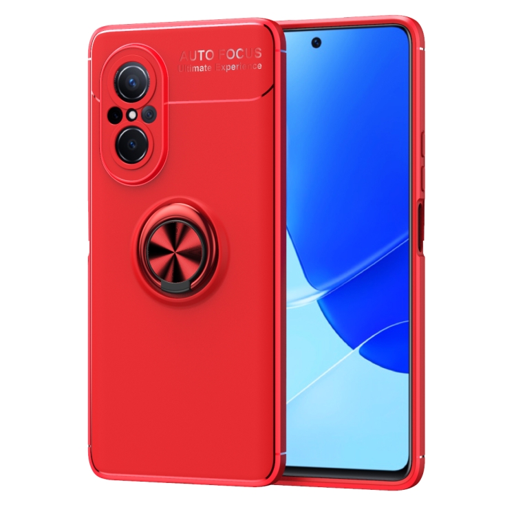 

For Huawei nova 9 SE Metal Ring Holder TPU Phone Case(Red)