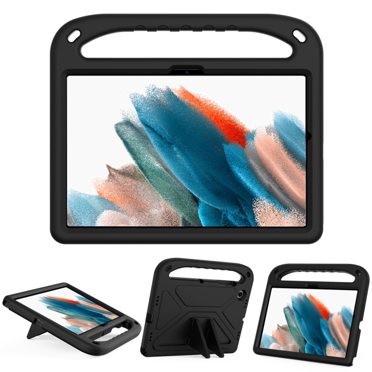 

For Samsung Galaxy Tab A8 10.5 / X200 / X 205 / X207 Handle EVA Shockproof Tablet Case with Holder(Black)