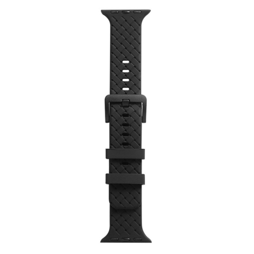 

Braided Texture Silicone Watch Band For Apple Watch Series 7 45mm / 6&SE&5&4 44mm / 3&2&1 42mm(Black)