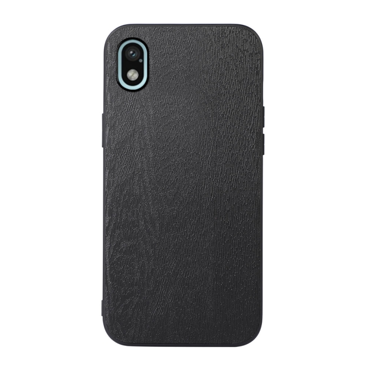 

For Sony Xperia Ace III Wood Texture PU Phone Case(Black)