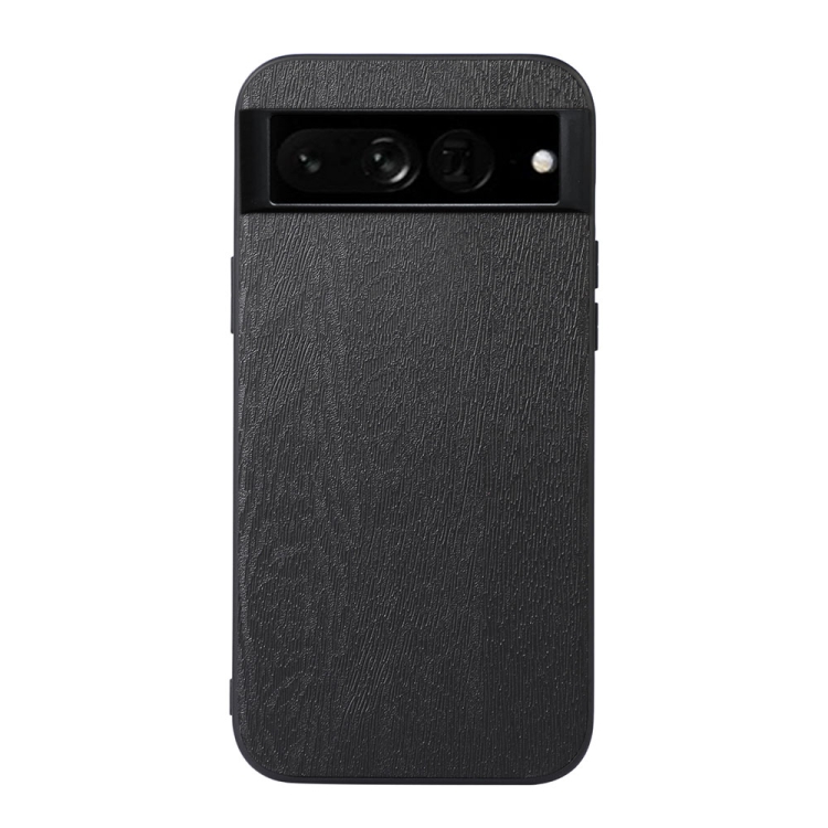 

For Google Pixel 7 Pro 5G Wood Texture PU Phone Case(Black)
