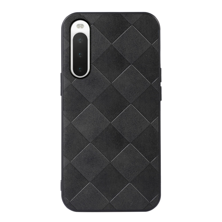 

For Sony Xperia 10 IV Weave Plaid PU Phone Case(Black)