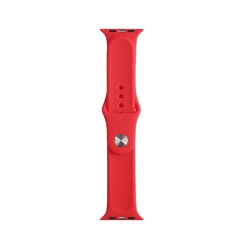 

For Apple Watch Ultra 49mm / Series 8&7 45mm / SE 2&6&SE&5&4 44mm / 3&2&1 42mm Mutural Liquid Silicone Watch Band(Red)