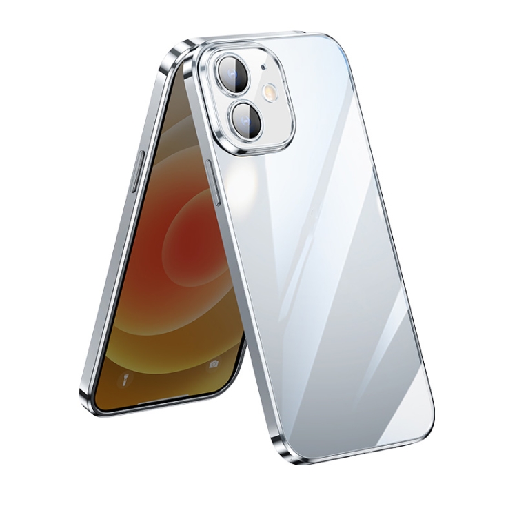 

SULADA Lens Protector Plated Clear Case For iPhone 12(Silver)