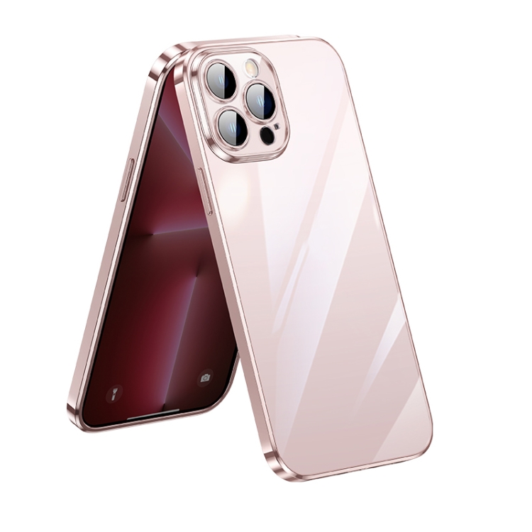 

SULADA Lens Protector Plated Clear Case For iPhone 12 Pro Max(Pink)