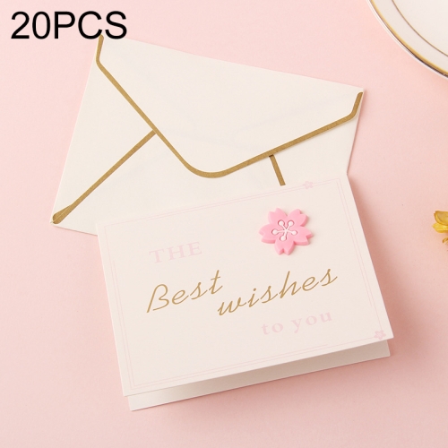 

20 PCS 3D Holiday Blessing And Thanksgiving Card with Envelope(Flower Icon)