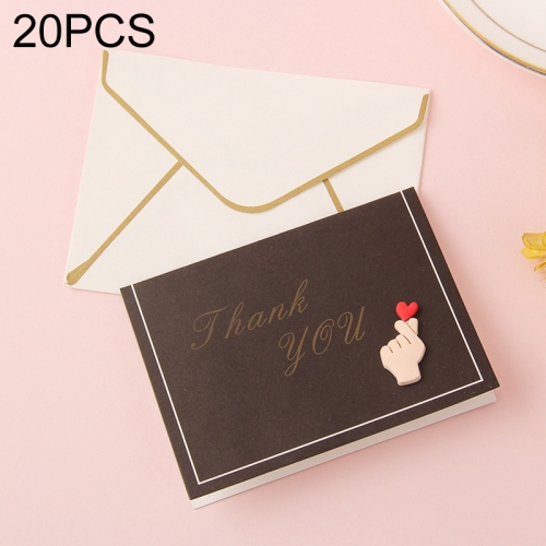 

20 PCS 3D Holiday Blessing And Thanksgiving Card with Envelope(Finger Heart Icon)